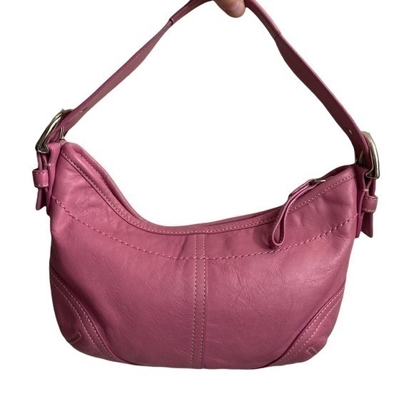 Vintage Coach Mini Soho Hobo Bag – Pink Leather – 2000s Y2K Carrie Bradshaw RARE - Picture 1 of 12